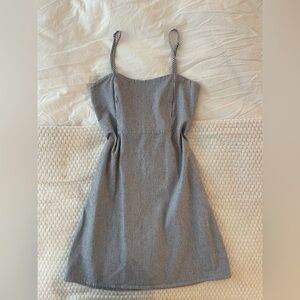 brandy melville navy and white striped mini dress